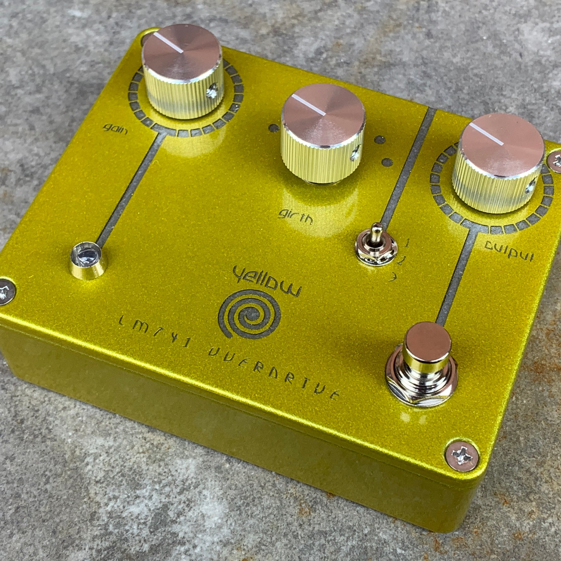 yellow pedal Yellow Spiral LM741 Overdrive – Spiral Electric FX