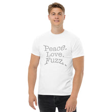 Load image into Gallery viewer, Peace. Love. Fuzz.  Men&#39;s Classic Tee