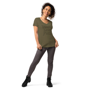 Peace. Love. Fuzz. Women’s Fitted V-Neck T-Shirt